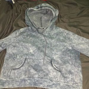 tie dye blue and white hoodie